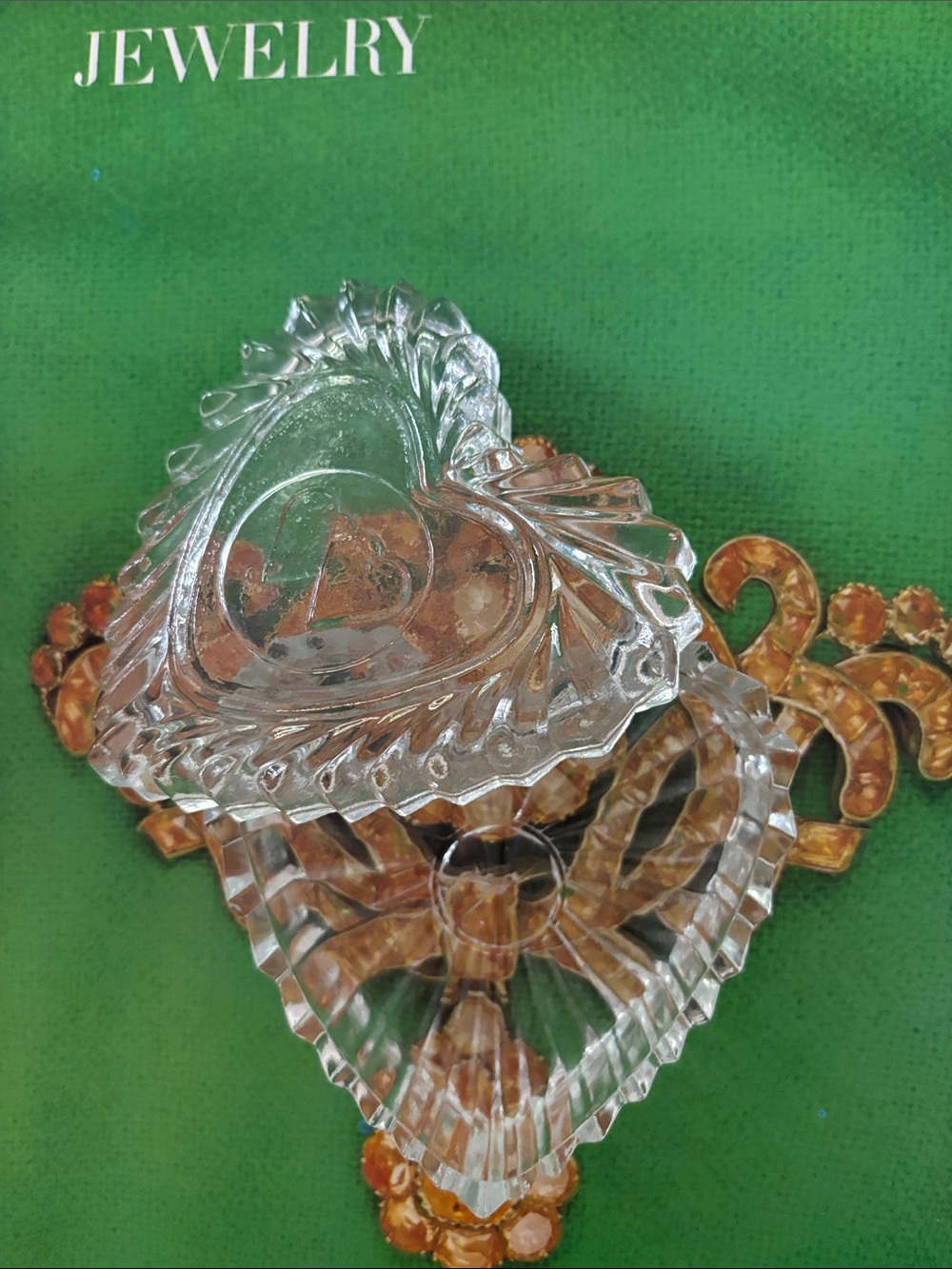 Clear Heart-Shaped Glass Trinket Dish - Decorative Glass Art